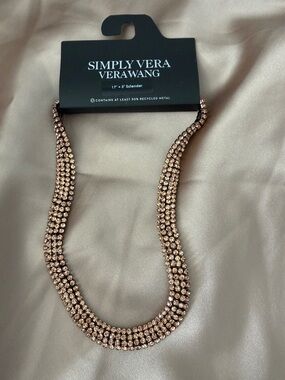 Simply Vera Vera Wang Rose Gold Crystal Collar Necklace